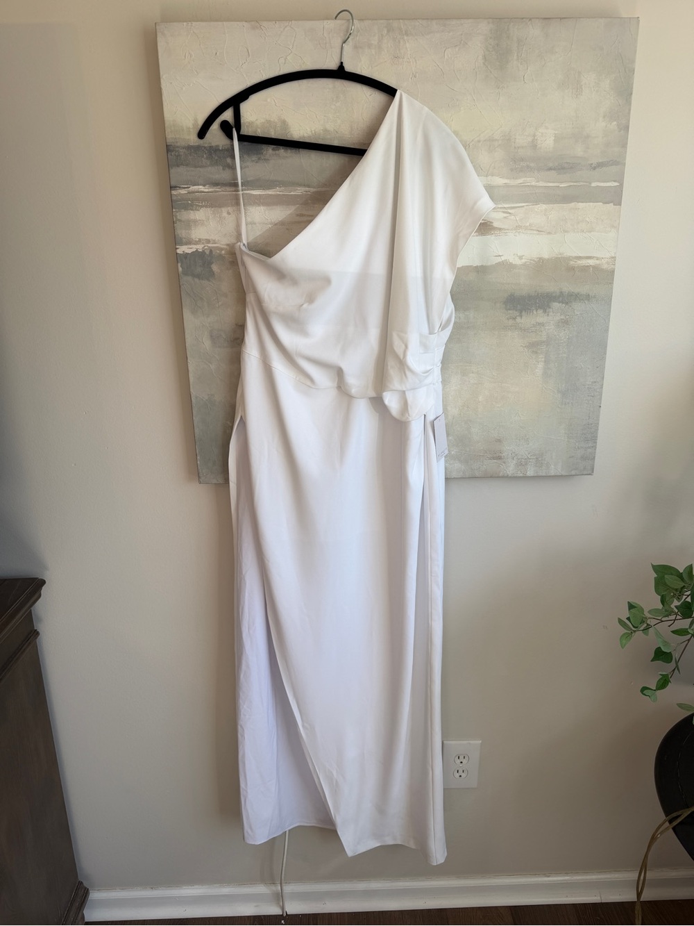 Bridal by ELOQUII One Shoulder Draped Tunic Top White Bridal Separate 18 NWT